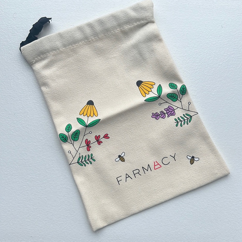 NWOT Farmacy Linen Pouch with Drawstring Limited Edition